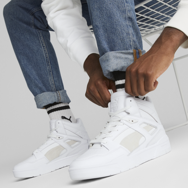 Slipstream Hi Leather Sneakers, Puma White-Puma White, large-MEX