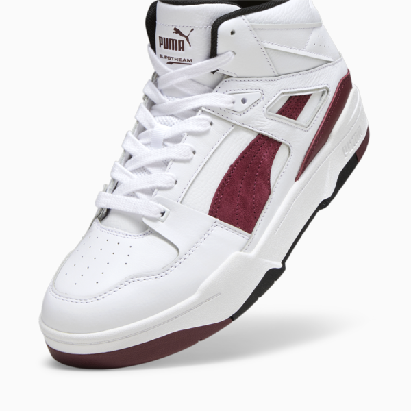 Slipstream Hi Leather Sneakers, Puma White-Dark Jasper, large-ZAF