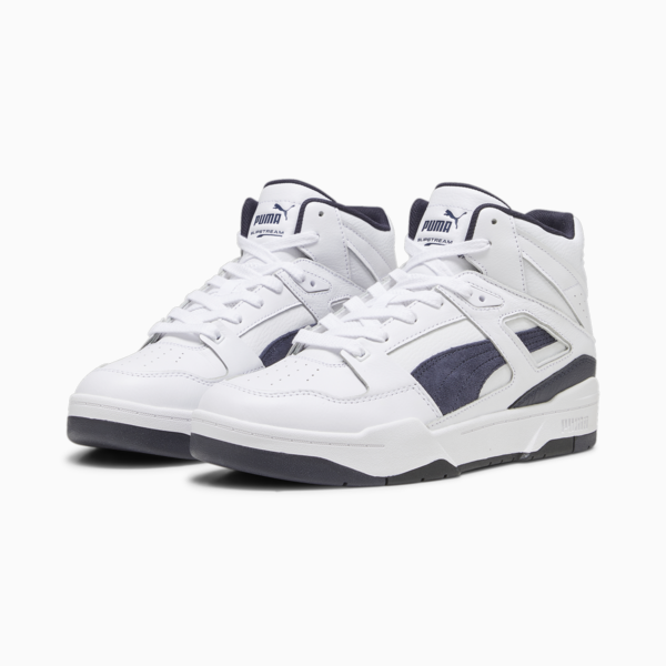 Slipstream Hi Leather Sneakers, Puma White-New Navy, large-MEX