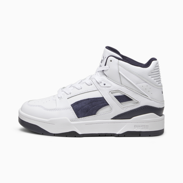 Slipstream Hi Leather Sneakers, Puma White-New Navy, large-ZAF