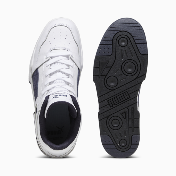 Slipstream Hi Leather Sneakers, Puma White-New Navy, large-MEX