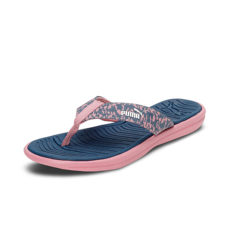 Women's PUMA Daffodil Flip-Flops Sandals in Gray/Blue size 5