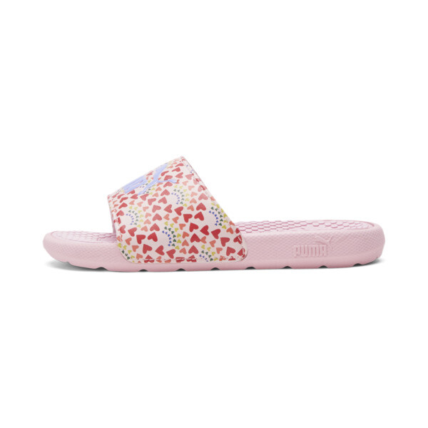 Puma Cool Cat Rainbow Sunset Little Kids' Slides In Almond Blossom-lavendar Pop-ski Patrol-fizzy Light