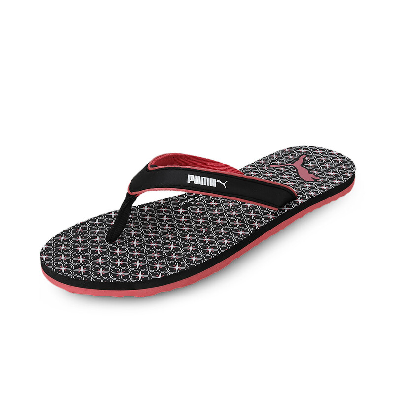 

Men's PUMA Mia Unisex Flip Flops, White/black/coral