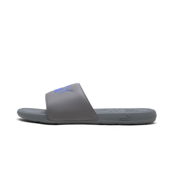 Puma Cool Cat 2.0 Men's Slides In Charcoal Gray-royal Sapphire