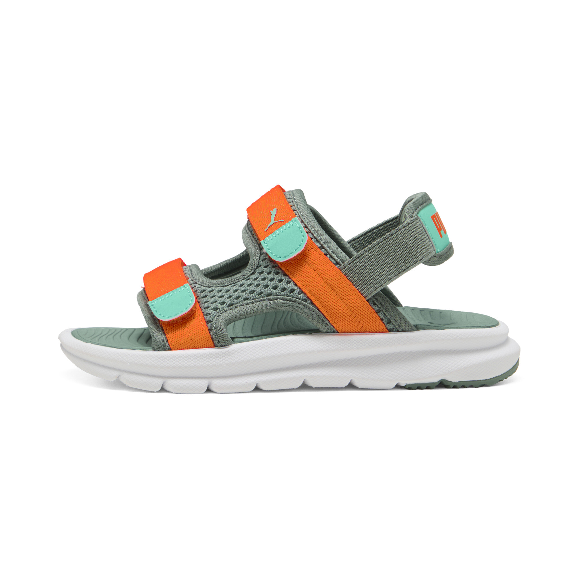 Puma Evolve Sandalen Kinder | Green Moon/Orange Glo/Aquatic | Größe: 28