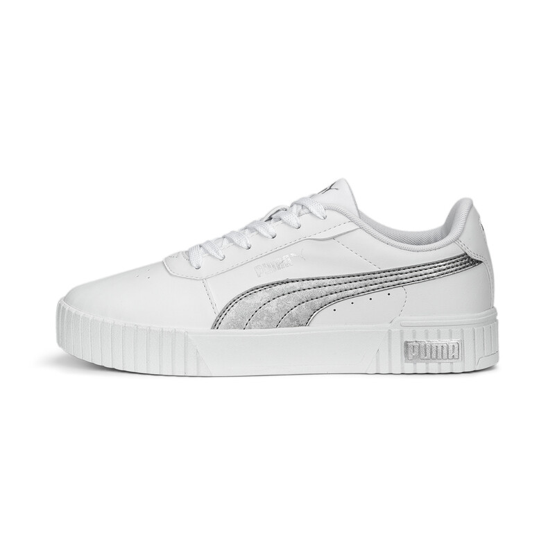 

Women's PUMA Carina 2.0 Space Metallics Sneakers, White/silver