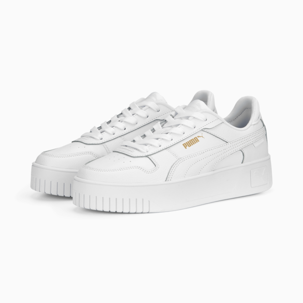 Tenis Carina Street para mujer, PUMA White-PUMA White-PUMA Gold, large-MEX
