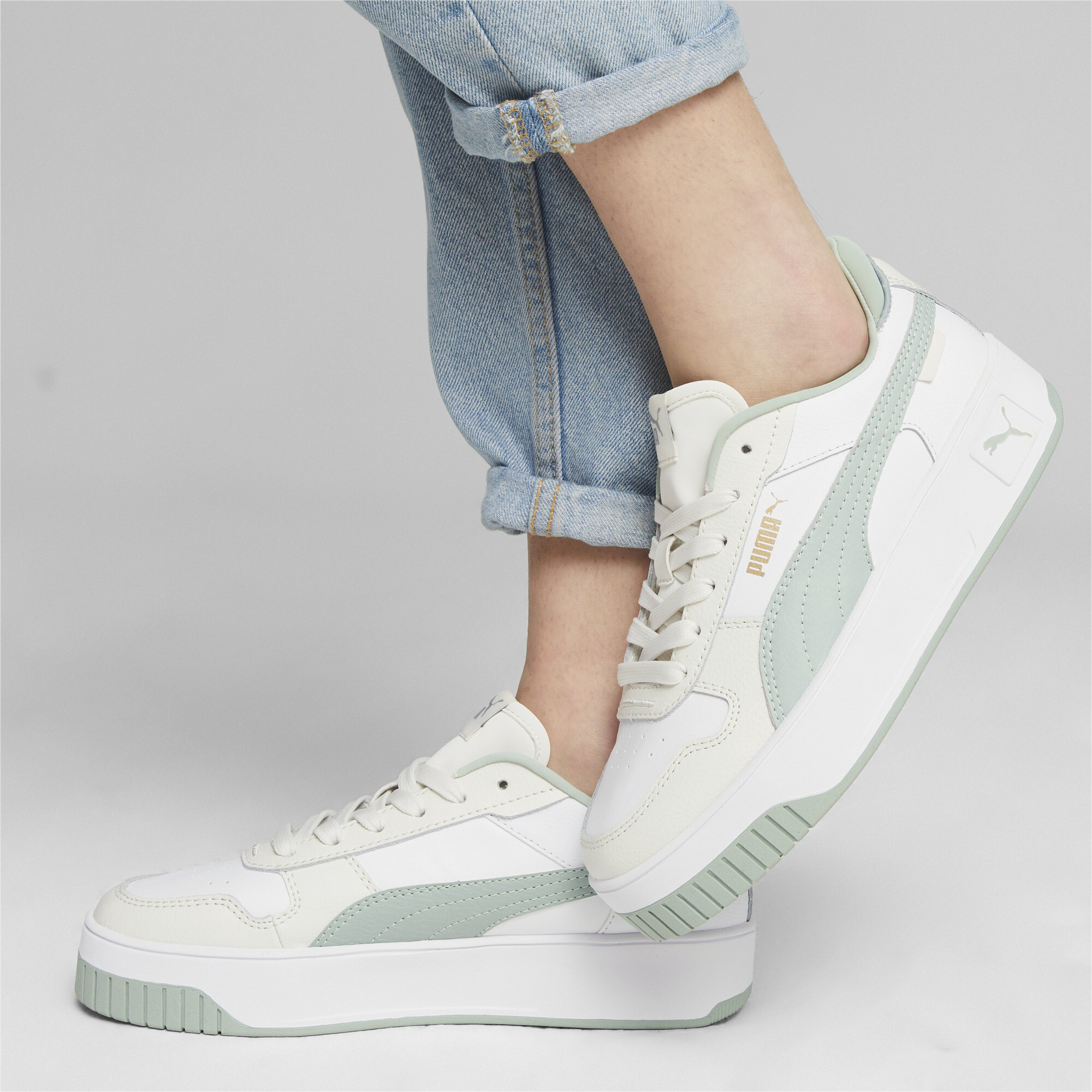 PUMA Carina Street sneakers voor Dames, Groen/Grijs/Wit, Maat 42 thumbnail 8