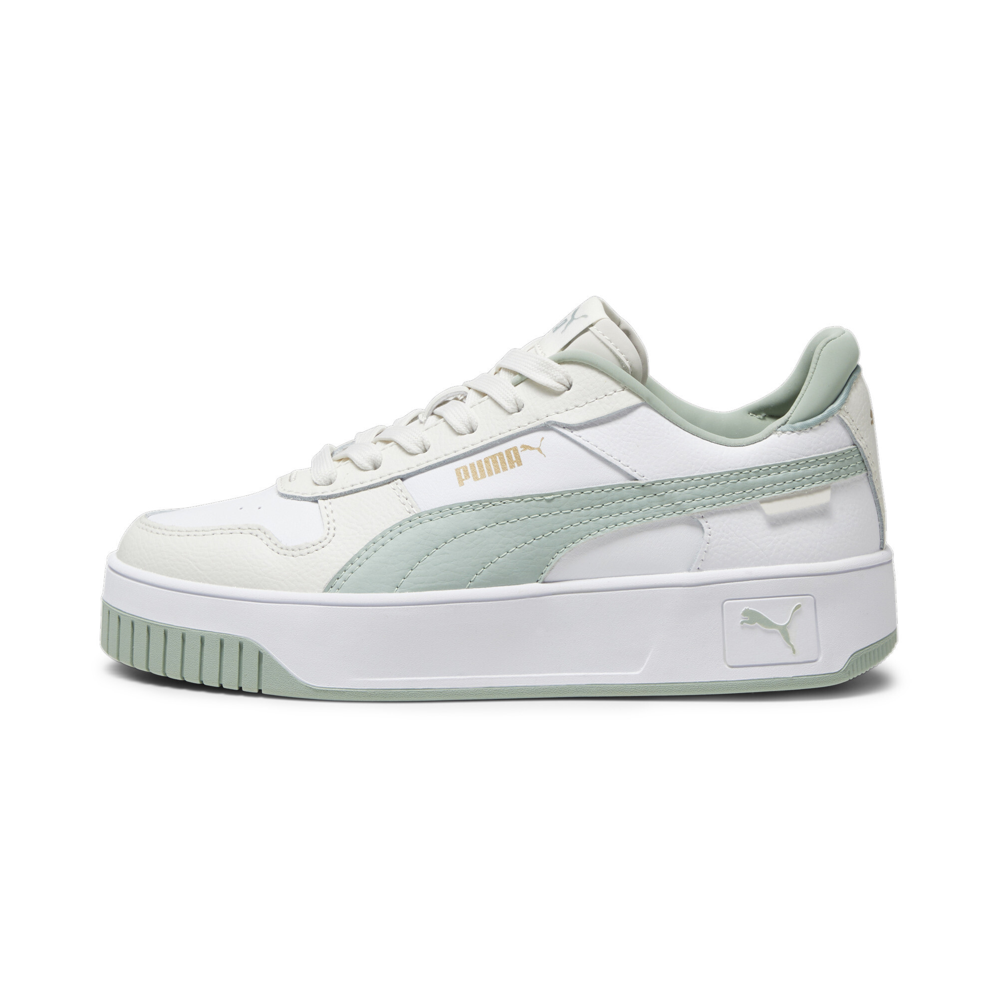 Puma Carina Street Sneakers Damen Schuhe | Mit Plain | White/Green Fog/Vapor Gray | Größe: 41