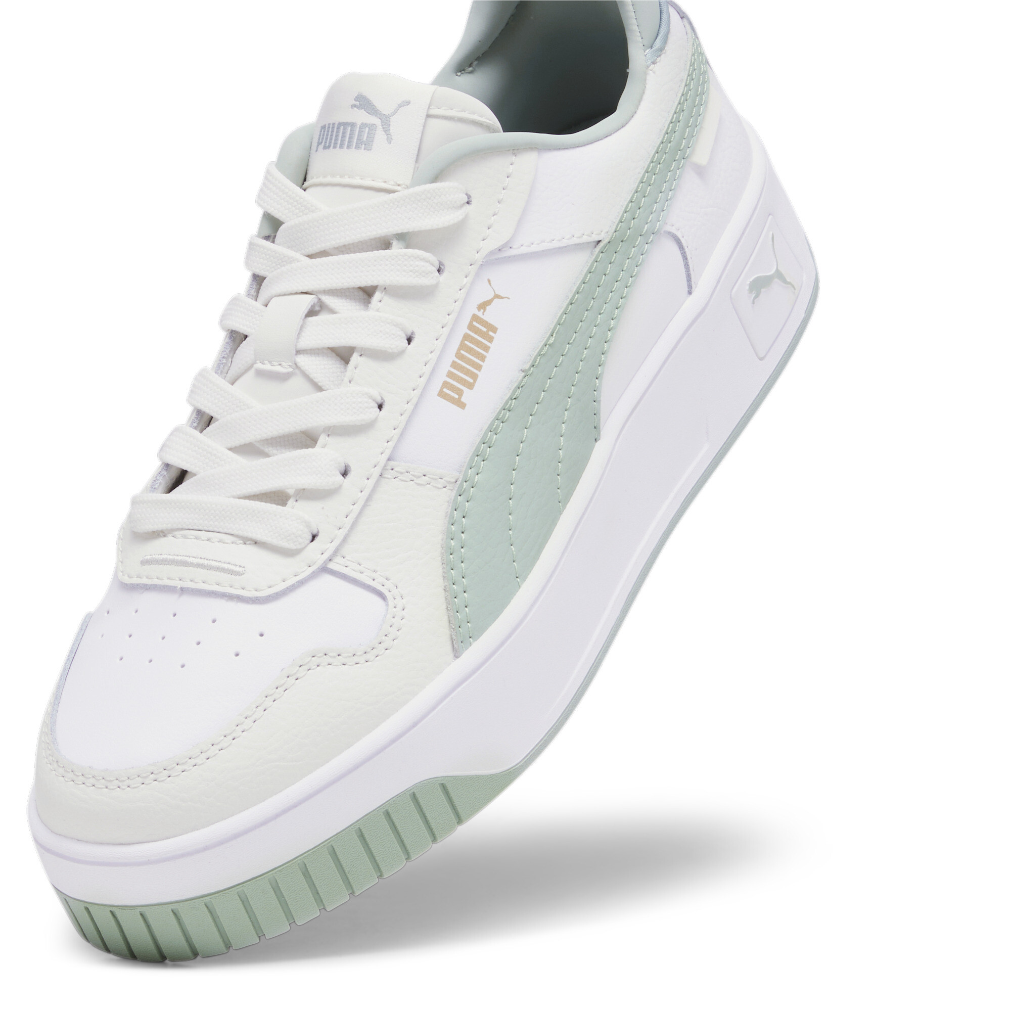Carina Street sneakers voor Dames, Groen/Grijs/Wit, Maat 42 | PUMA