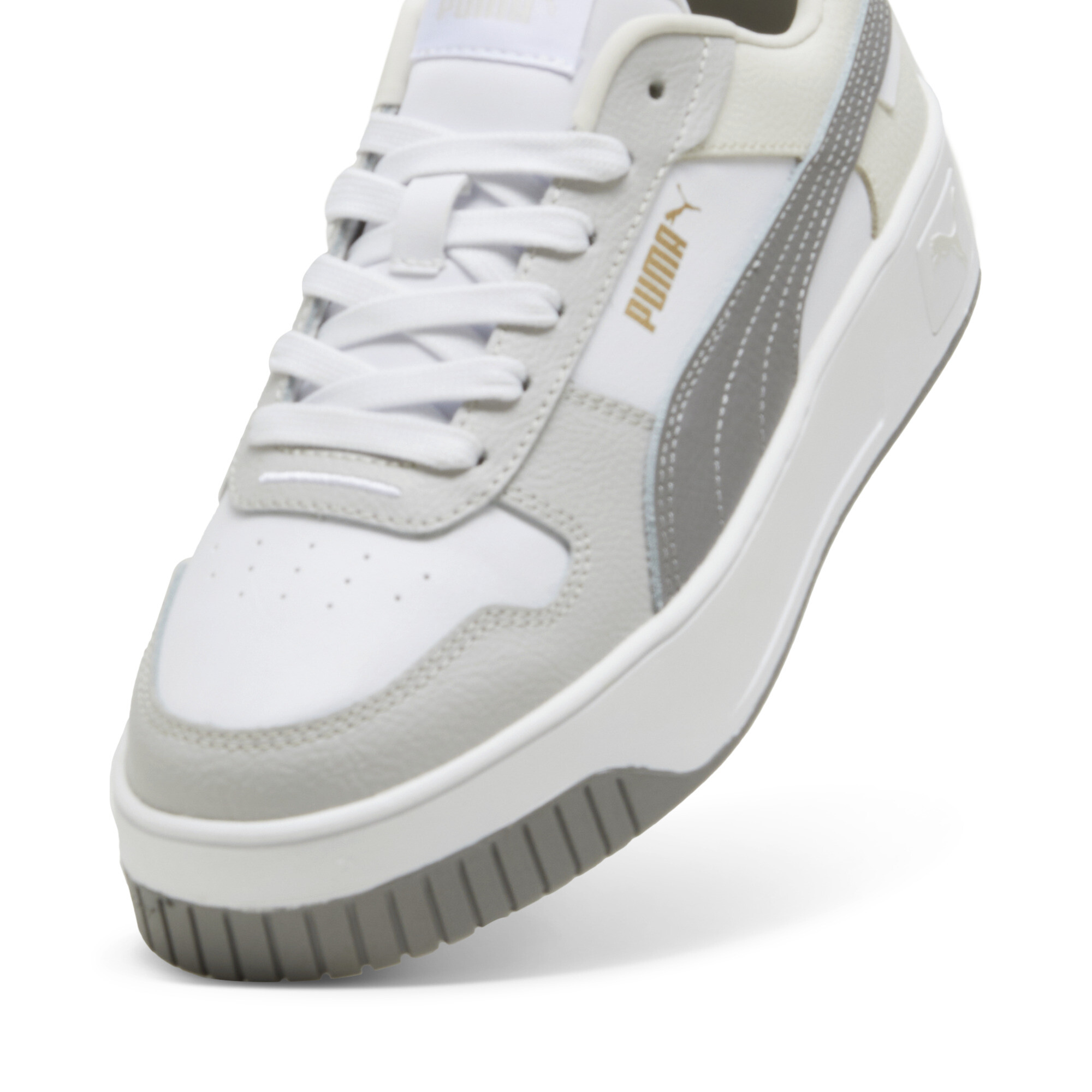 Carina Street sneakers voor Dames, Wit/Goud, Maat 38,5 | PUMA