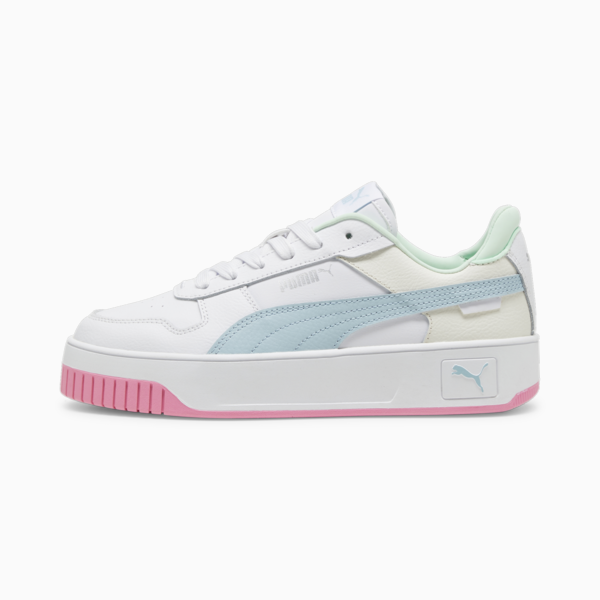 Carina Street Sneakers Women, PUMA White-Turquoise Surf-PUMA Silver, large-ZAF