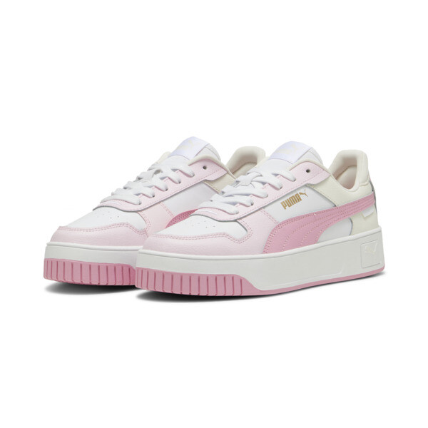 Womens pink and white puma shoes sales
