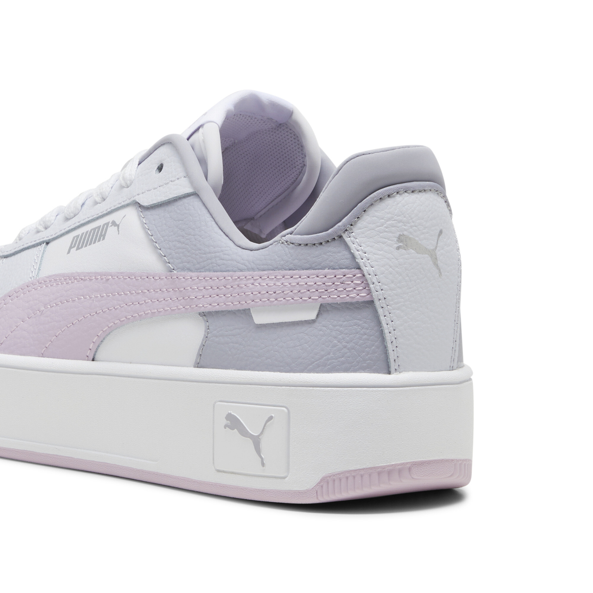 PUMA Carina Street sneakers voor Dames, Wit/Paars/Zilver, Maat 41 thumbnail 5