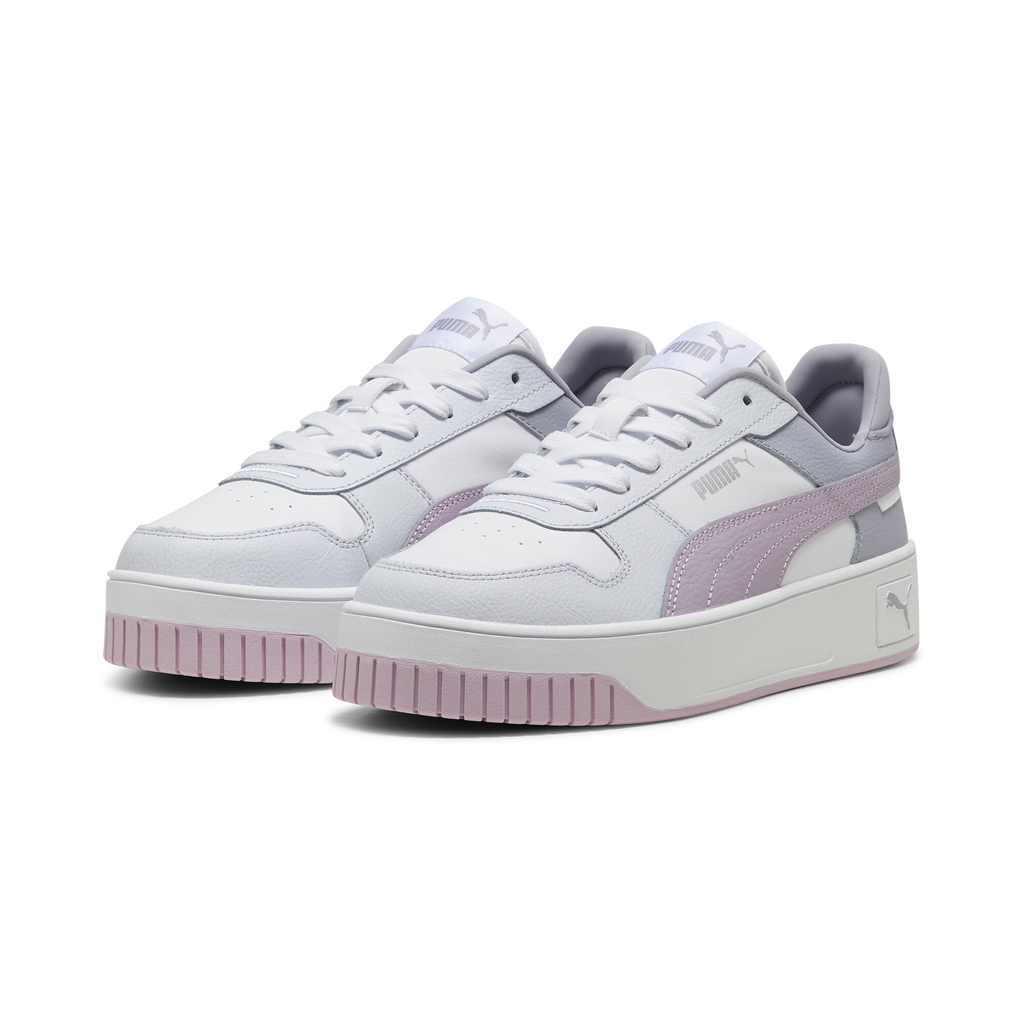 PUMA Carina Street sneakers voor Dames, Wit/Paars/Zilver, Maat 41 thumbnail 6