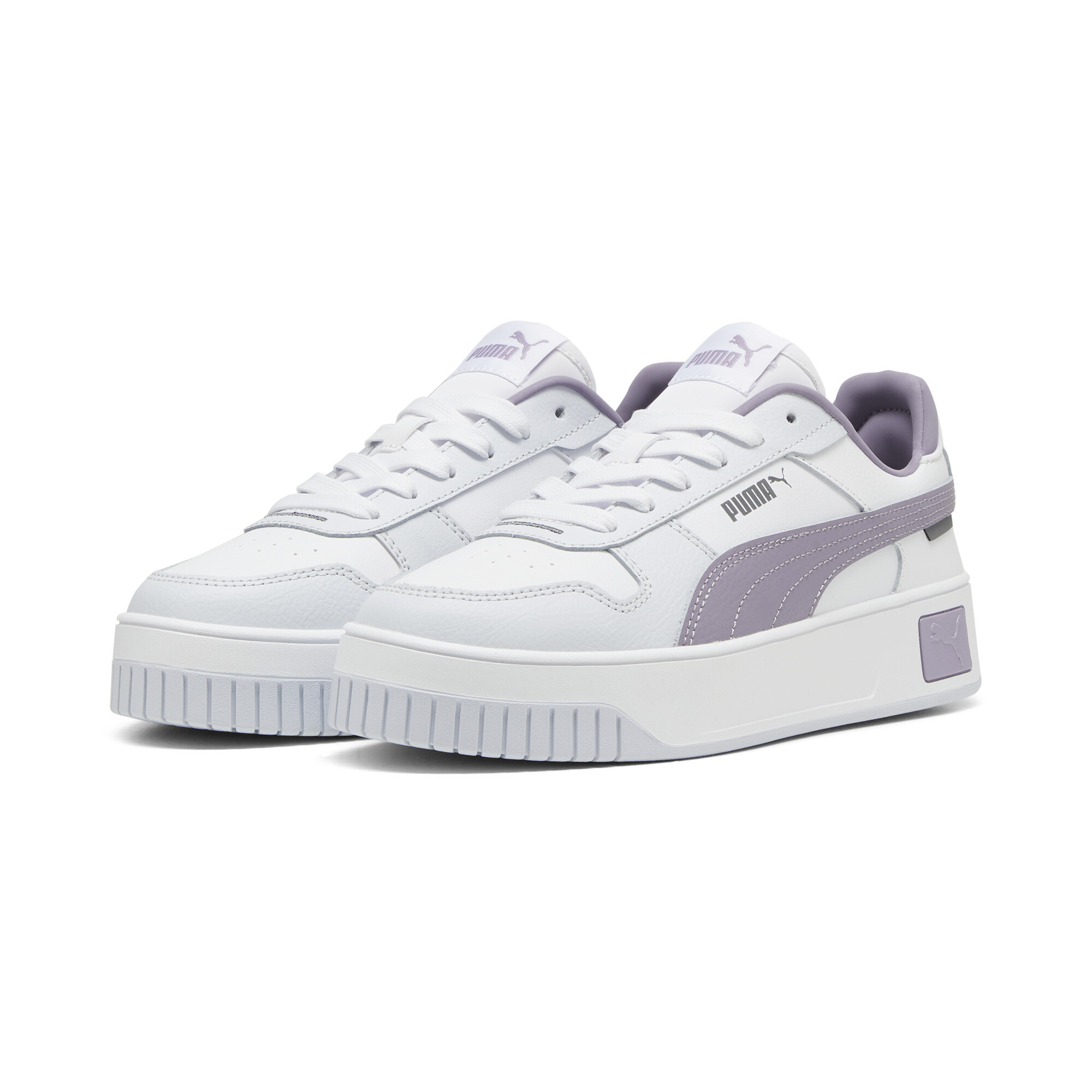 PUMA Carina Street sneakers voor Dames, Wit/Zilver, Maat 40,5 thumbnail 6