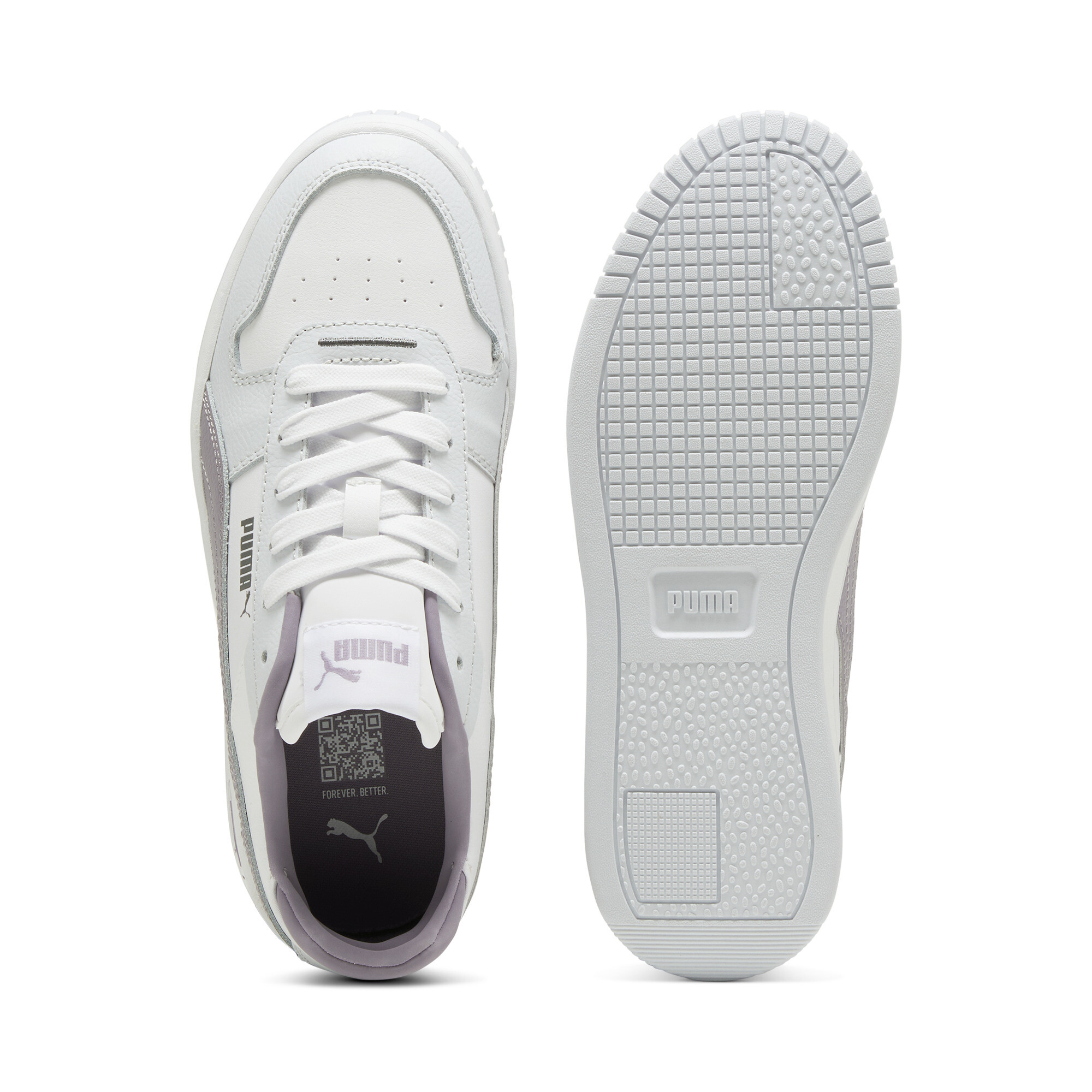 PUMA Carina Street sneakers voor Dames, Wit/Zilver, Maat 40,5 thumbnail 4