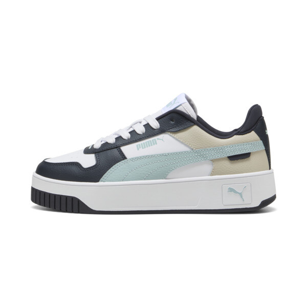 PUMA Carina Street Women's Sneakers in White/Modern Mint/Black, Size 9.5