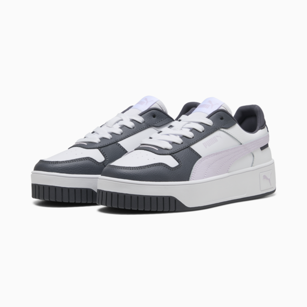 Carina Street Sneakers Women, PUMA White-Lilac Frost-Galactic Gray, large-ZAF