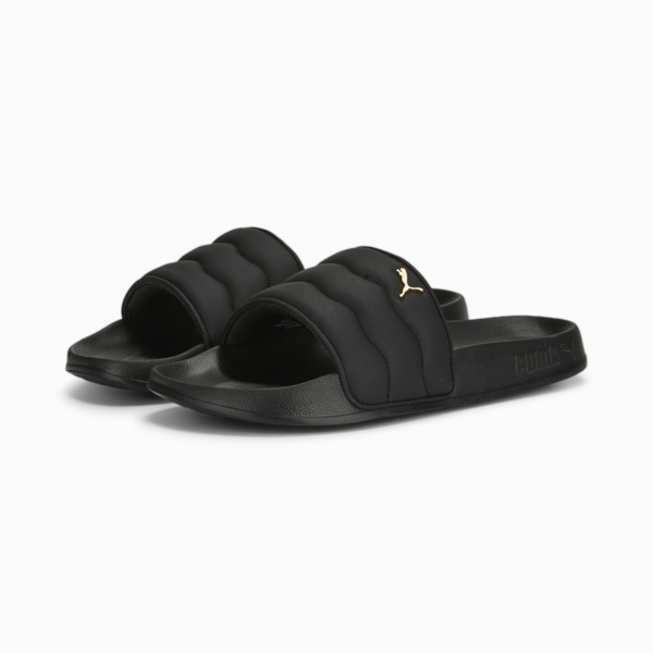 Leadcat 2.0 Puffy Slides Women, PUMA Black-Metallic Gold, large-MEX
