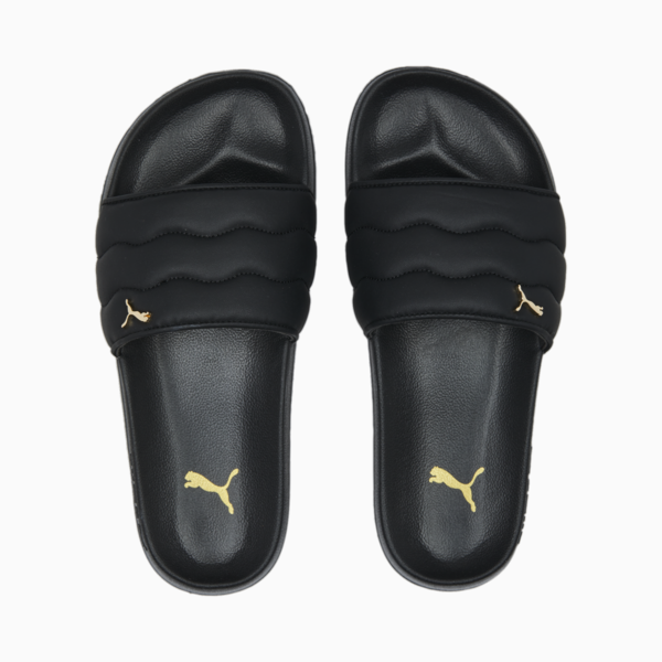 Leadcat 2.0 Puffy Slides Women, PUMA Black-Metallic Gold, large-MEX