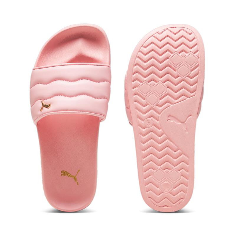 

PUMA Leadcat 2.0 Puffy Slides, Gray/pink/gold
