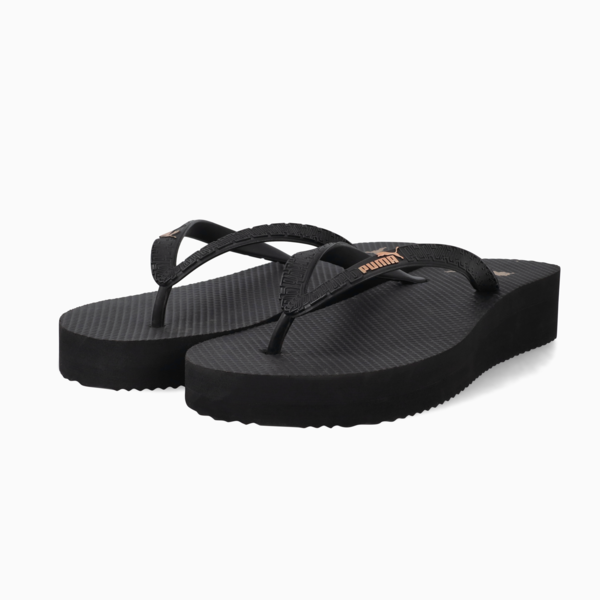 First Flip Stacked Sandals Women, PUMA Black-Rose Gold, large-ZAF