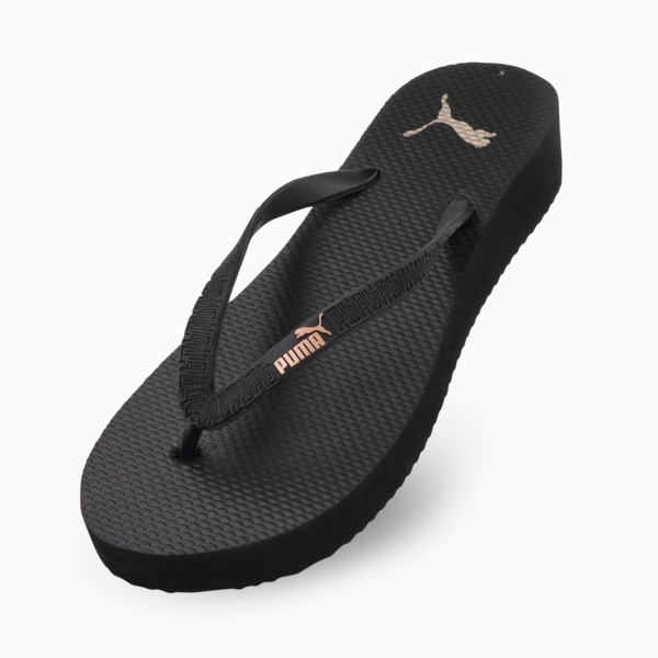 First Flip Stacked Sandals Women, PUMA Black-Rose Gold, large-ZAF
