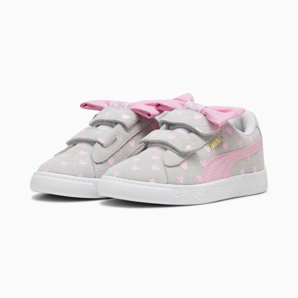 Zapatillas para niñas Suede Classic Re-Bow, Silver Mist-Pink Lilac, large-ARG