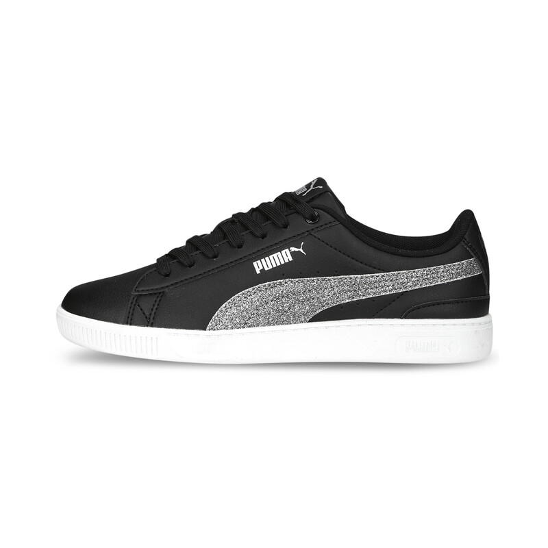 Kids PUMA Vikky V3 Glitz Girl's Sneakers in White/Black/Silver size 3