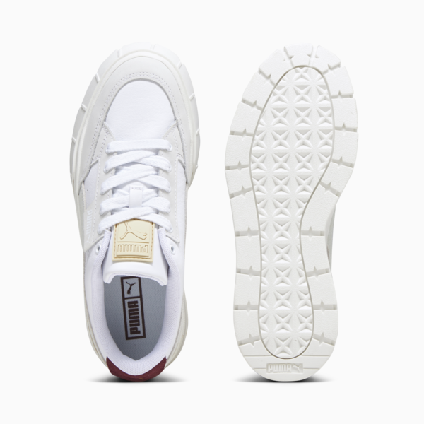 Mayze Stack Luxe Sneakers Women, PUMA White-Warm White-Dark Jasper, large-ZAF