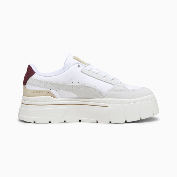 Mayze Stack Luxe Sneakers Women, PUMA White-Warm White-Dark Jasper, large-ZAF