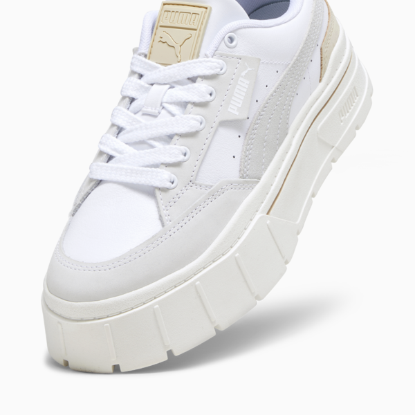 Mayze Stack Luxe Sneakers Women, PUMA White-Warm White-Dark Jasper, large-ZAF