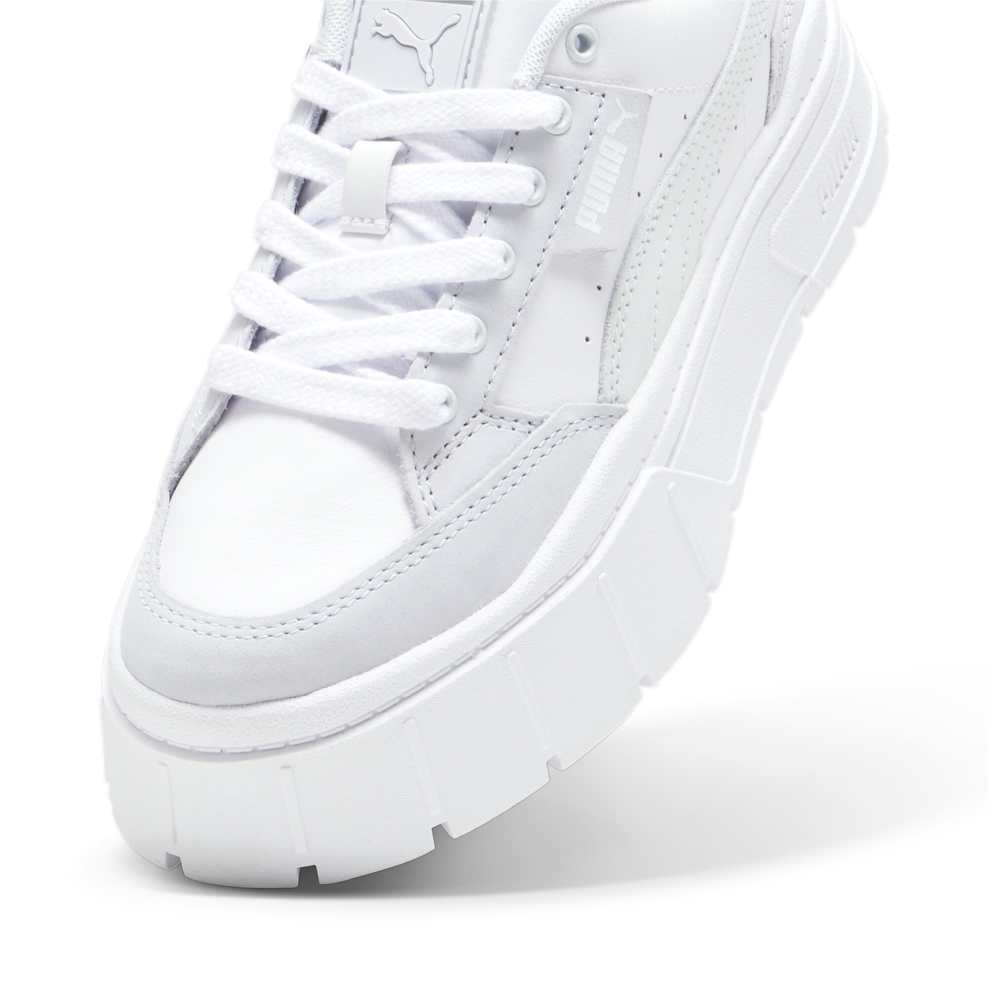 Women's PUMA Mayze Stack Luxe Sneakers In White, Size EU 41