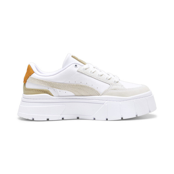 Mayze Stack Luxe Sneakers Women, PUMA White-Ginger Tea, large-ZAF