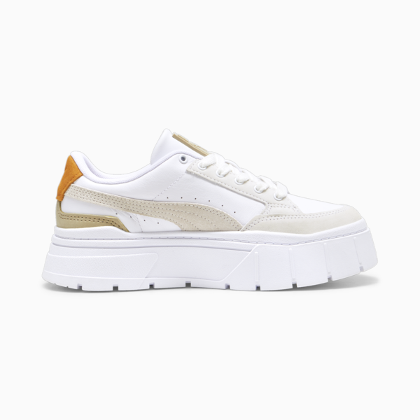 Mayze Stack Luxe Sneakers Women, PUMA White-Ginger Tea, large-ZAF