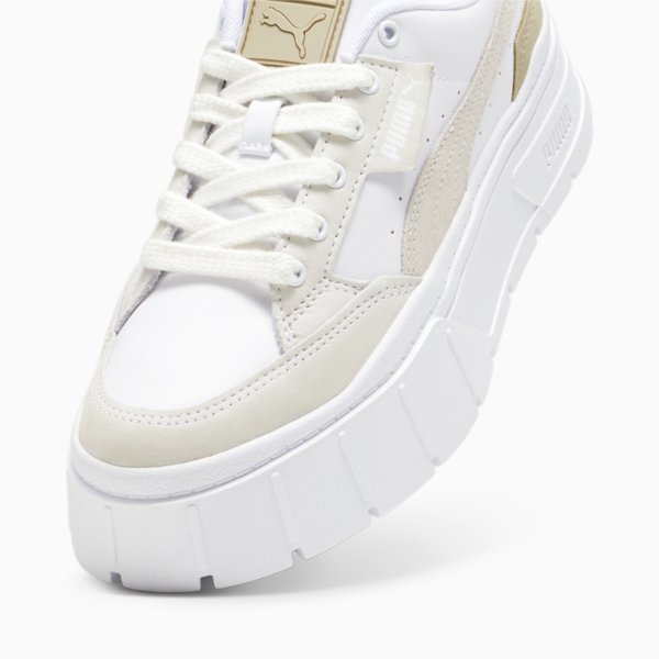 Mayze Stack Luxe Sneakers Women, PUMA White-Ginger Tea, large-ZAF