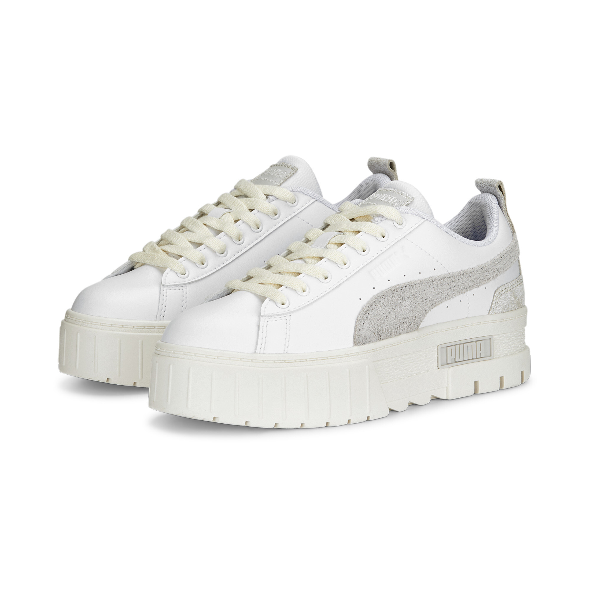Women's PUMA Mayze Thrifted Sneakers In 20 - White, Size EU 40