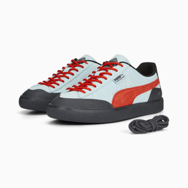 PUMA x PERKS AND MINI Clyde Rubber Sneakers, Light Aqua-Warm Earth, large-ZAF