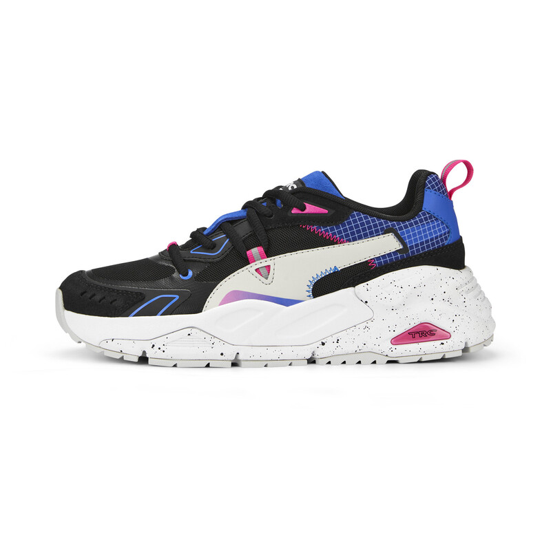 Women's PUMA TRC Mira Tech Pop Sneakers, Black/blue