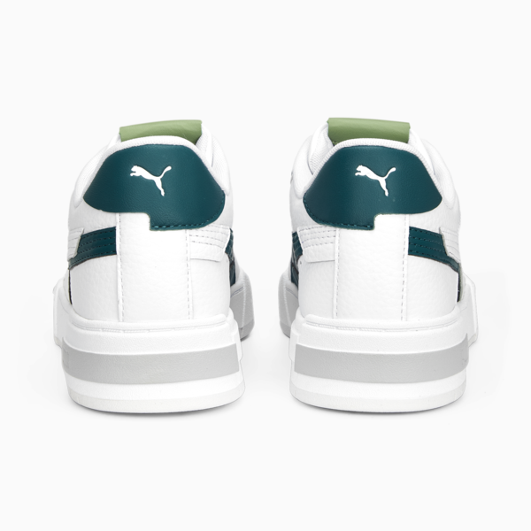 CA Pro Glitch Leather Sneakers, PUMA White-Varsity Green-Feather Gray, large-ZAF