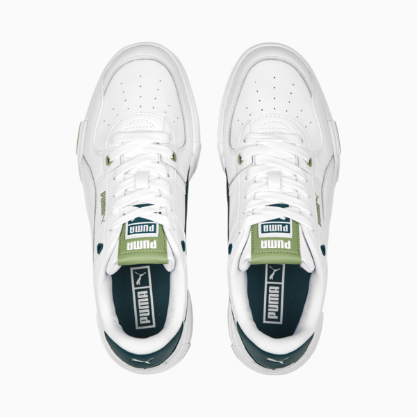 CA Pro Glitch Leather Sneakers, PUMA White-Varsity Green-Feather Gray, large-ZAF