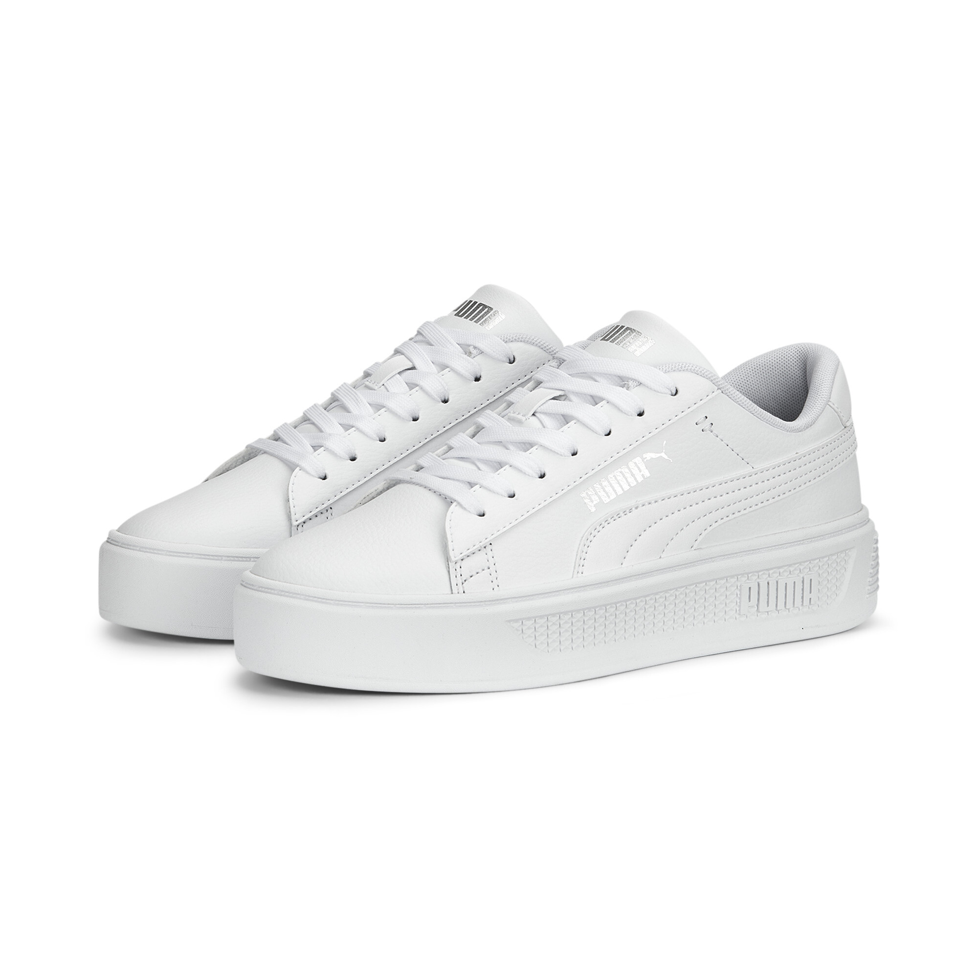 Women's Puma Smash Platform V3 Sneakers, White, Size 38, Shoes