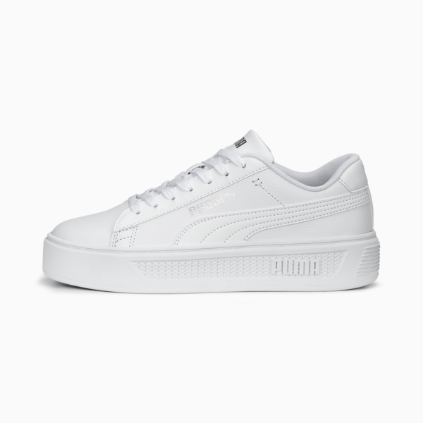 Tenis Smash Platform V3 para mujer, PUMA White-PUMA Silver, large-MEX