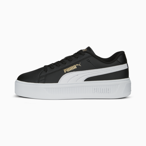 Tenis Smash Platform V3 para mujer, PUMA Black-PUMA White-PUMA Gold, large-MEX