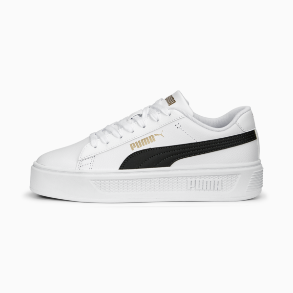Smash Platform v3 Sneakers Women, PUMA White-PUMA Black-PUMA Gold, large-ZAF