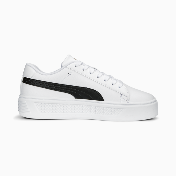 Smash Platform v3 Sneakers Women, PUMA White-PUMA Black-PUMA Gold, large-ZAF