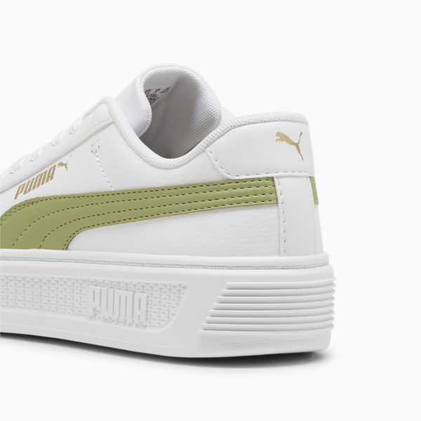 Smash Platform v3 Sneakers Women, PUMA White-Calming Green-PUMA Gold, large-ZAF