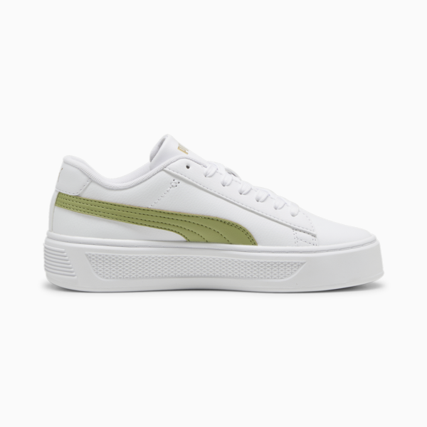 Smash Platform v3 Sneakers Women, PUMA White-Calming Green-PUMA Gold, large-ZAF